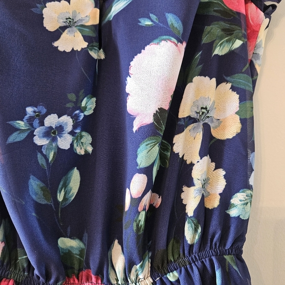 NWT Yumi Kim Chelsea Elastic Waist Plaid Floral Print Short Sleeve Mini Dress M. - Picture 15 of 16